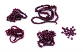 † A collection of graduated ruby beads