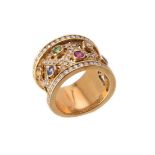 A multi gem dress ring
