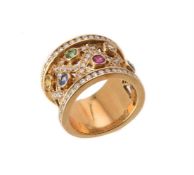 A multi gem dress ring