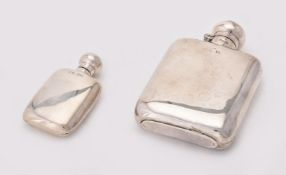 An Edwardian silver spirit flask by G. & J. W. Hawksley