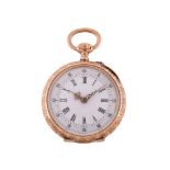 Unsigned, Lady's gold coloured keyless wind open face fob watch