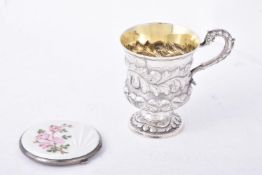 A Victorian silver christening mug by William Knight II