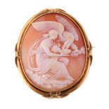 A 19th century cameo brooch of Hebe and the Eagle
