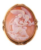 A 19th century cameo brooch of Hebe and the Eagle