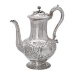 Y A Victorian silver baluster coffee pot by Walter Morrisse