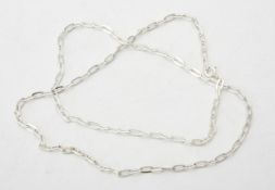 A collection of silver coloured belcher link necklaces