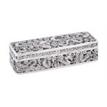 A Chinese export silver rectangular box by Luen Hing