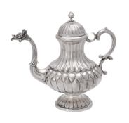 An Italian silver coloured coffee pot by Valle' & Gandini