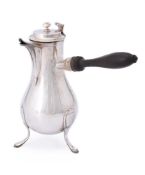 A French silver baluster coffee pot