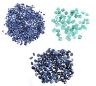 † A packet of circular cut sapphires