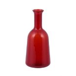 Paola Petrobell: a modern red glass mallet-shaped carafe