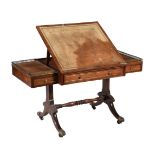 Y A Regency rosewood and simulated rosewood table