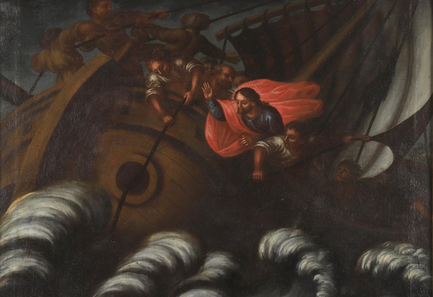 19th century Continental school; 'Christ calming the storm on the Sea of Galilee' - Image 3 of 4