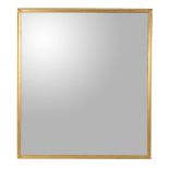 A large modern rectangular giltwood mirror