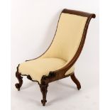 A Victorian Irish rosewood low side chair