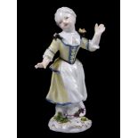 A Meissen figure of a girl dancing