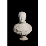 Francis Montague Handley (American late 19th century) a sculpted marble bust of a woman