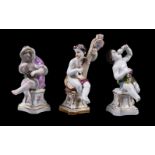 Three various Meissen models of putti emblematic of the Seasons