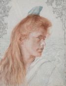 Emilie Mediz-Pelikan (Austrian 1861-1908), Portrait of a girl with red hair