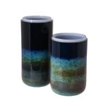 λ Two similar Anna Torfs cased glass cylindrical vases