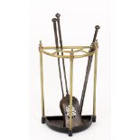 A 19th century style brass tubular stick stand