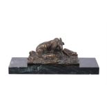 A French bronze model of a goat
