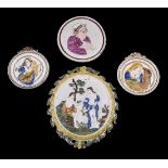 A pair of Staffordshire pearlware plaques of Pratt family type emblematic of Winter and Summer
