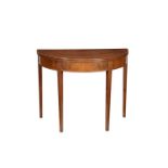 Y A George III mahogany and tulipwood banded tea table