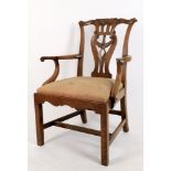 A George III mahogany elbow chair