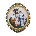 A Staffordshire pearlware wall-plaque of Pratt family type