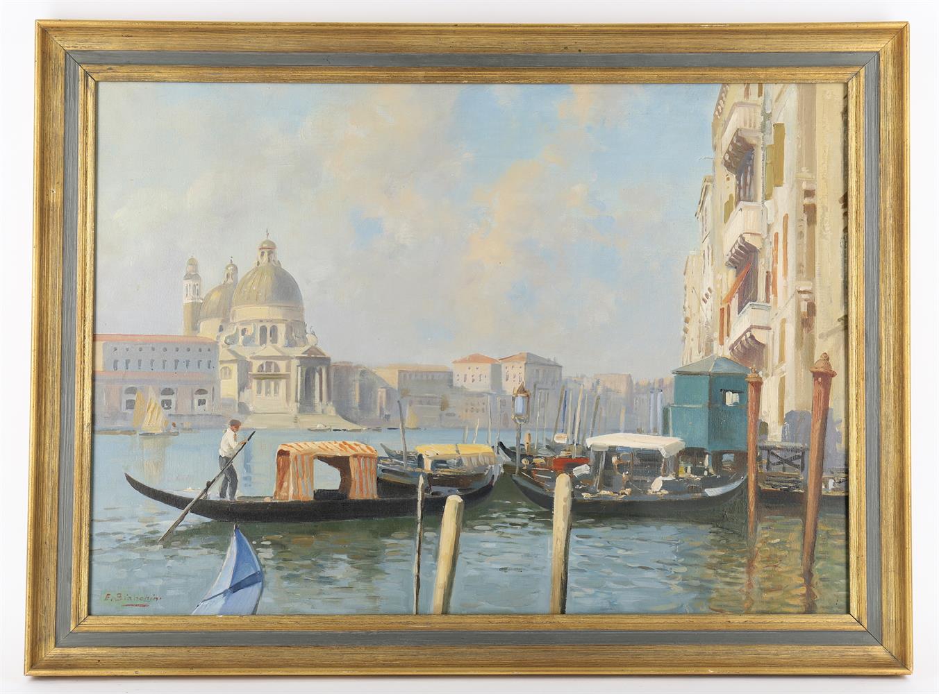 E Bianchini (20th century) Venice- Santa Maria della Salute seen from across the canal - Image 2 of 5