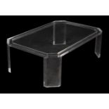 Manner of Alessandro Albrizzi, a lucite and glass low centre table,