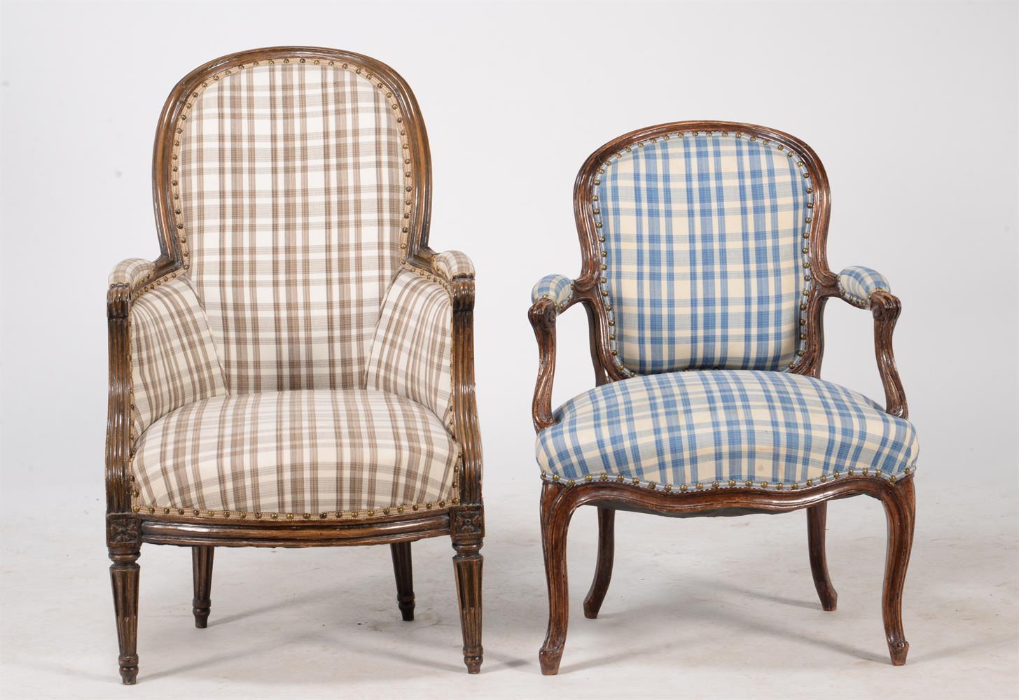 A walnut and upholstered armchair - Image 2 of 2