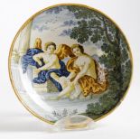 A Castelli style maiolica dish