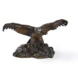 A French bronze animalier figure of an eagle