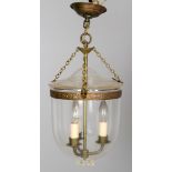 A Vaughan CL04/SR glass globe three light lantern