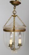 A Vaughan CL04/SR glass globe three light lantern