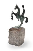 λ Stephen Broadbent (British b.1961) a bronze stylised equestrian group