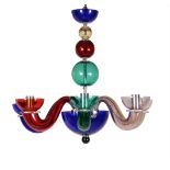 A Giovanni Cenedese Murano Glass coloured glass chandelier