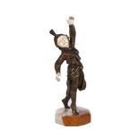 Y Bruno Zach, an Art Deco cold painted bronze and ivory model of a child in costume