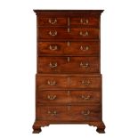 A George III mahogany chest on chest