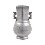 A Chinese 'Guan'-type hexagonal vase