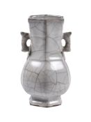 A Chinese 'Guan'-type hexagonal vase