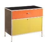 George Nelson for Herman Miller, a painted wood and metal side cabinet