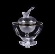 Lalique, Crystal Lalique, Igor, a clear and frosted glass caviar dish