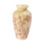 A Thomas Webb & Sons 'Ivory' glass shouldered ovoid vase
