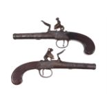 A pair Ketland and Co. flintlock cannon-barrelled box lock pocket pistols