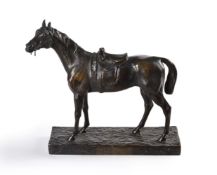 After Jules Moigniez (1835-94), a bronze model of a horse with side saddle
