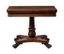 Y A George IV rosewood card table