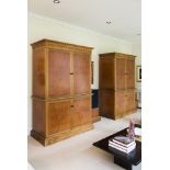 David Linley, a pair of walnut and inlaid cabinets